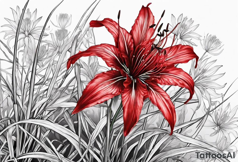 Red spider lilies tattoo idea