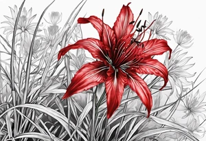 Red spider lilies tattoo idea