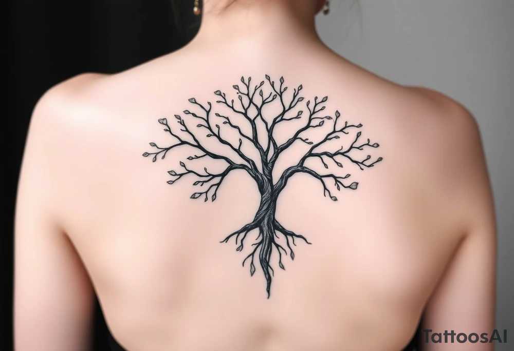 Classic scheme tree of life tattoo idea