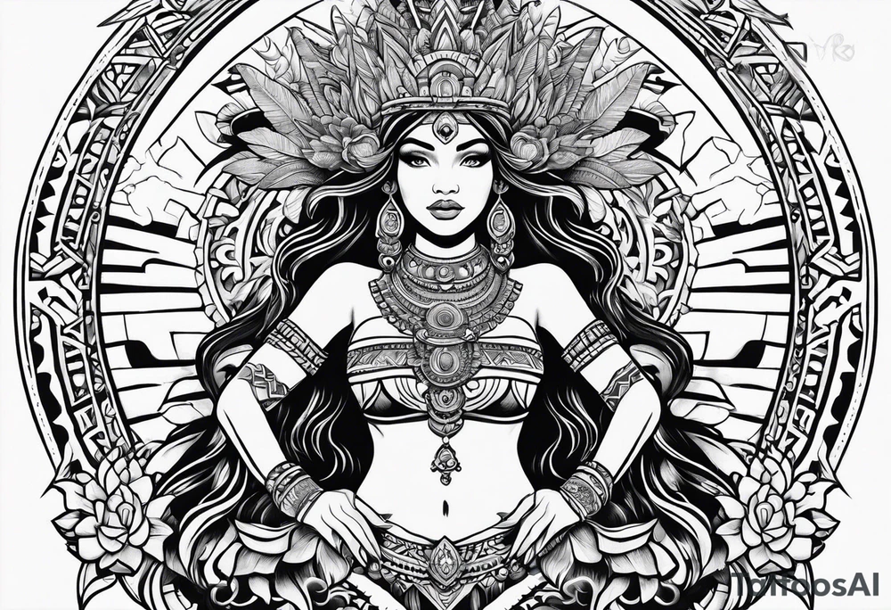 Aztec mermaid tattoo tattoo idea