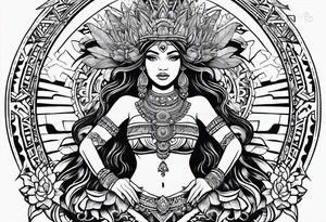 Aztec mermaid tattoo tattoo idea