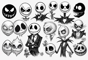 jack skellington and 
zero tattoo idea