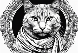 A cat dressed in a toga tattoo idea