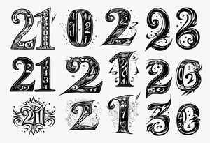 Mix the numbers 20 and 21 tattoo idea