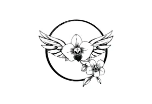 infinity loop with wings inside and an orchid tattoo idea