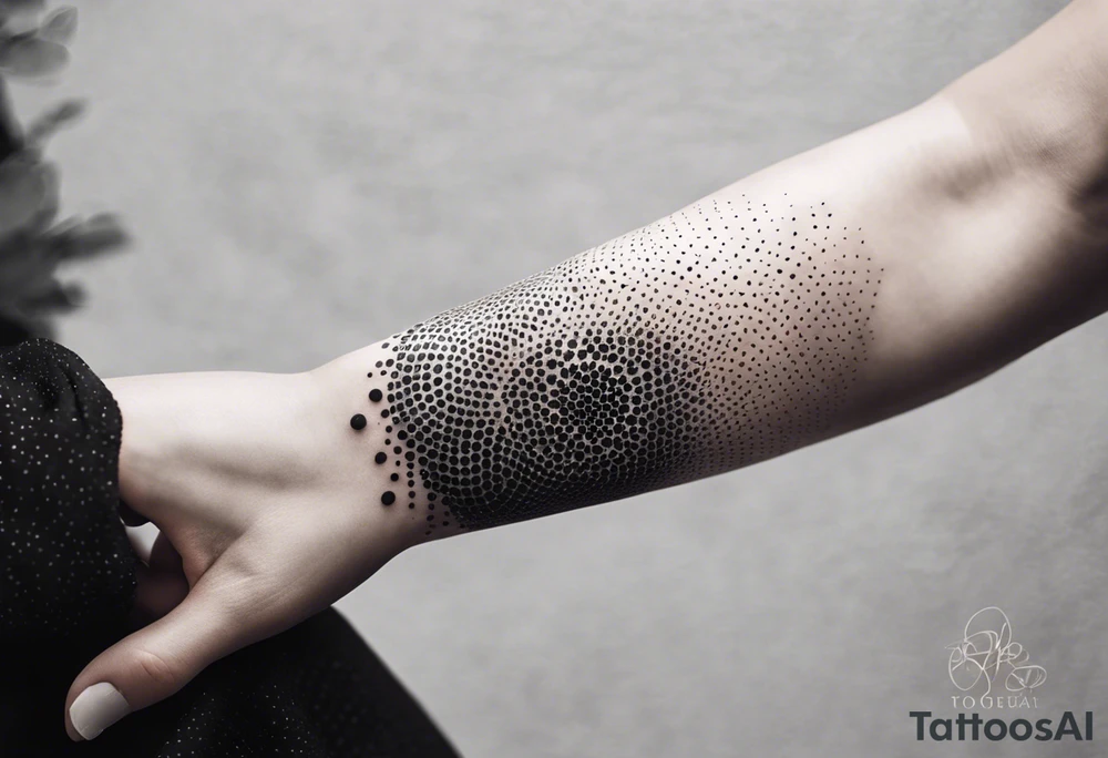 Sleeve on the forearm with a diamond in the middle tattoo idea