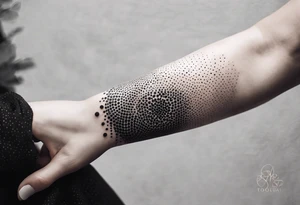 Sleeve on the forearm with a diamond in the middle tattoo idea