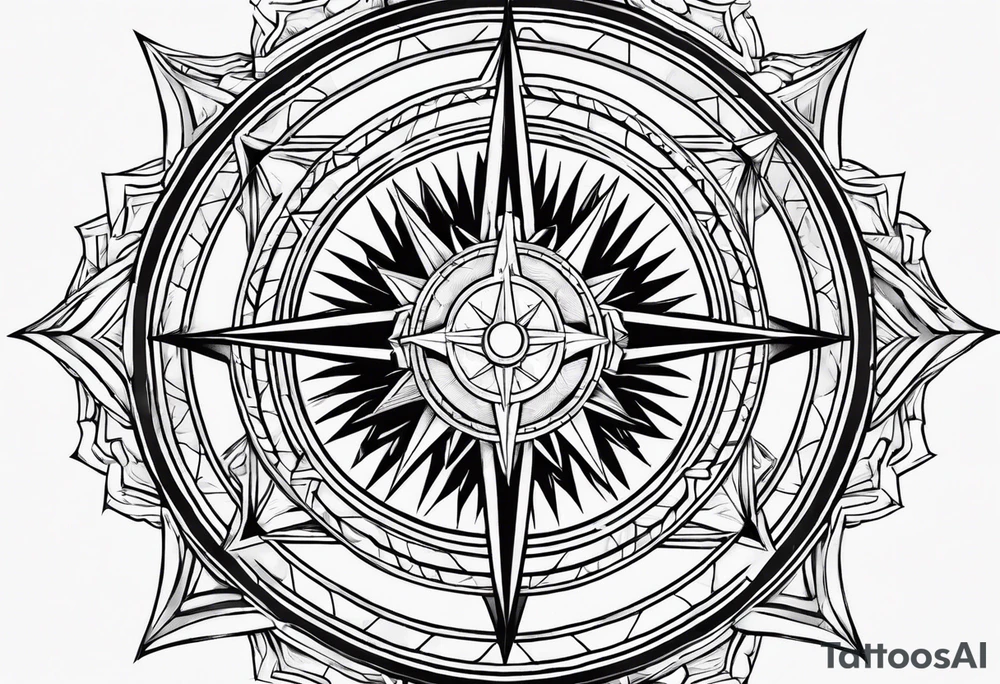Cross sun  sailor sun star tattoo idea