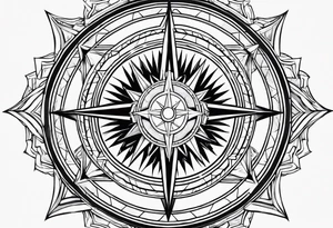 Cross sun  sailor sun star tattoo idea