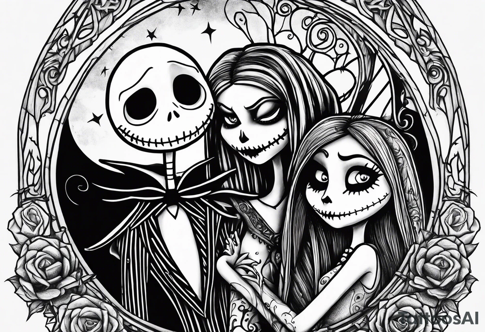 Nightmare before Christmas jack and sally tattoo idea