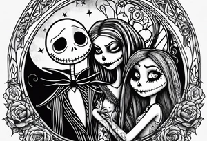 Nightmare before Christmas jack and sally tattoo idea