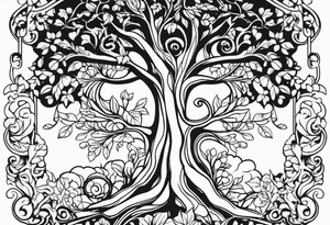 Baum mit langen Wurzeln tattoo idea