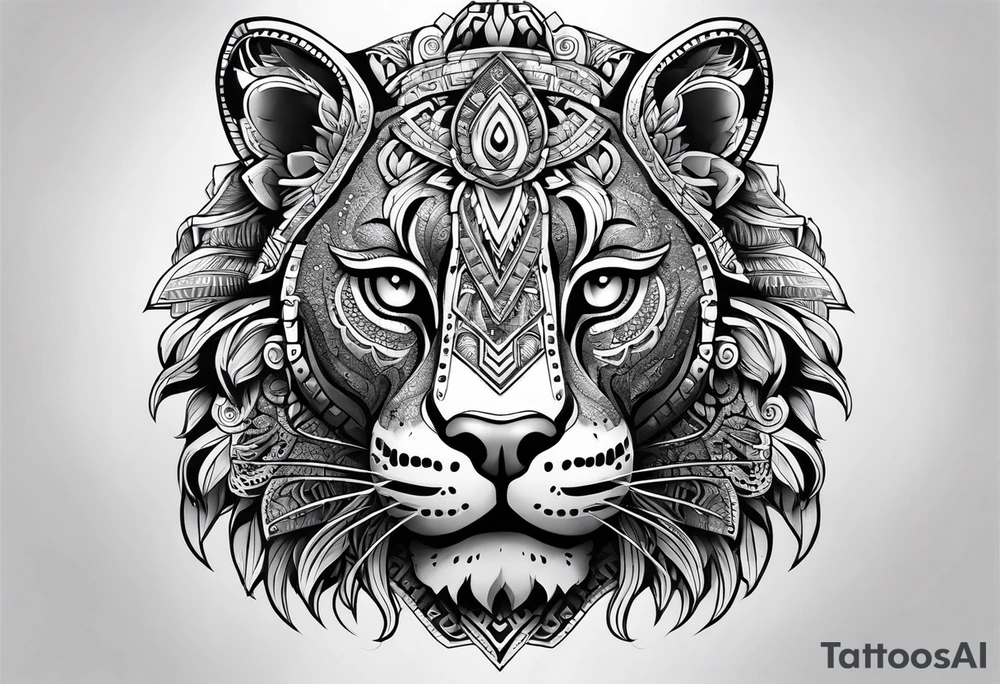 Aztec jaguar tattoo idea
