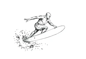 calm silver surfer tattoo idea