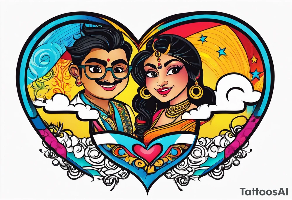In hart name Deepak and rimpi tattoo idea