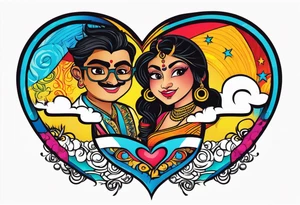In hart name Deepak and rimpi tattoo idea