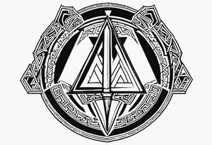 Valhalla sword shield valknut axe tattoo idea