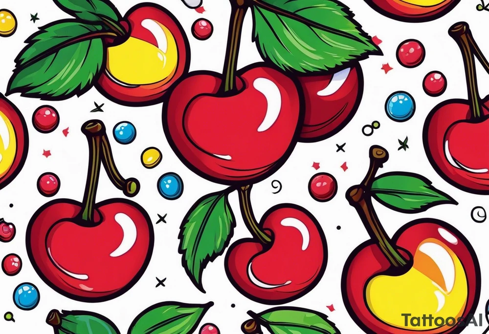 Cherries with candy tattoo idea