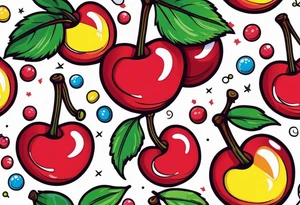 Cherries with candy tattoo idea