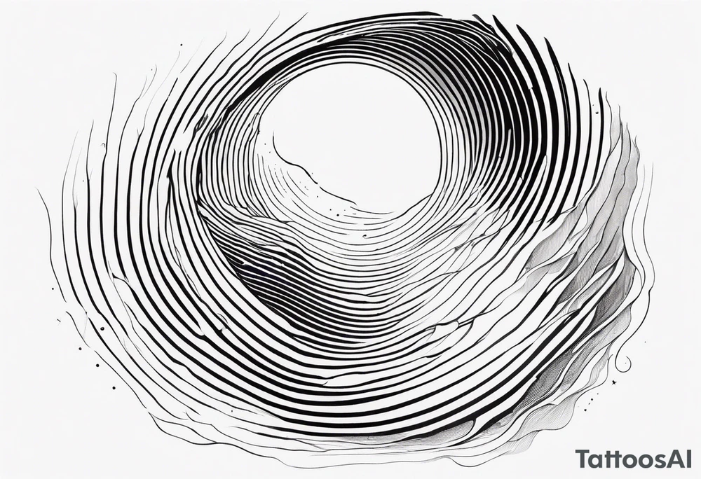 wave traversing a hole, diffraction phenomena, physics tattoo idea wave traversing a hole, diffraction phenomena, physics tattoo idea