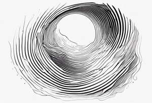 wave traversing a hole, diffraction phenomena, physics tattoo idea