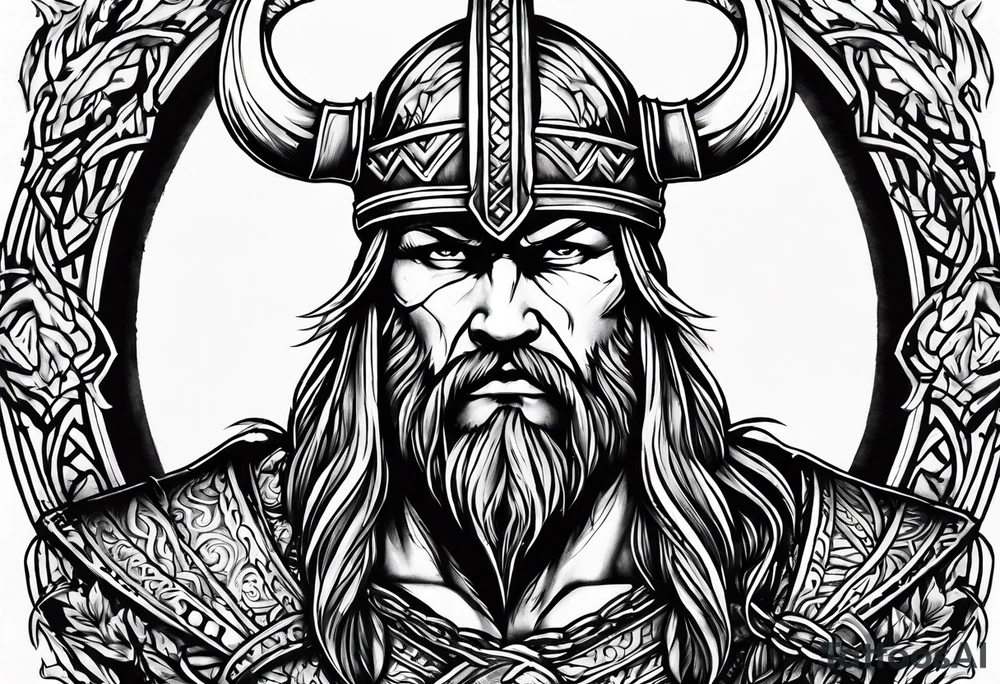 Viking warrior bleeding to death tattoo idea