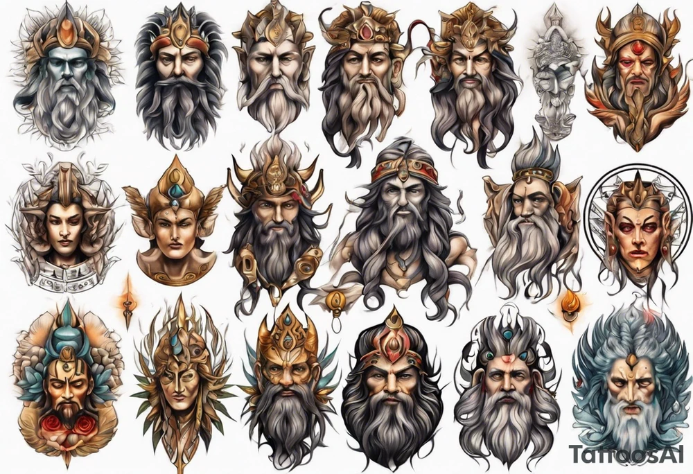 Spiritual gods tattoo idea