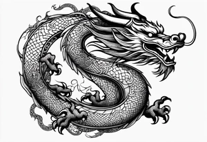 Chinese dragon in the shape of 0630 tattoo idea