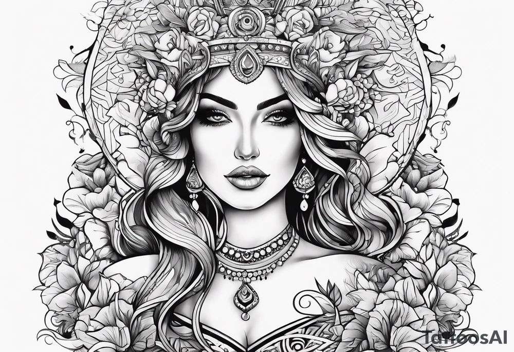 Half sleeve love design tattoo idea