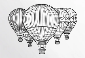 Whimsical Hot Air Balloon tattoo idea