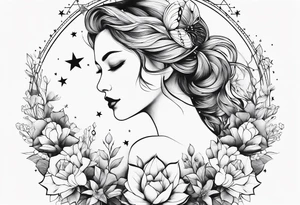 Constellation, animal snow , géométric , flower tattoo idea