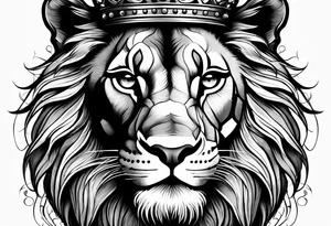 Baby Lion with crown tattoo idea