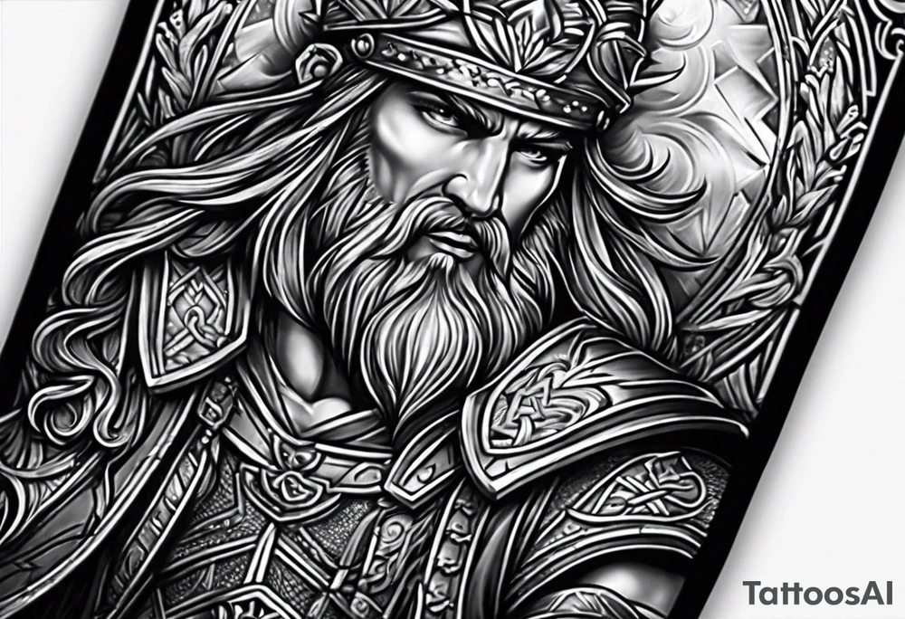 Irish warriors, drinking alcohol Las Vegas arm sleeve tattoo idea