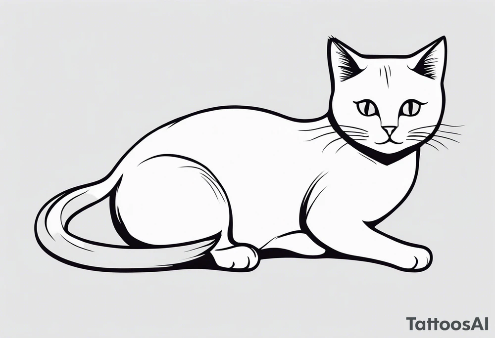 Cute full body cat tattoo idea