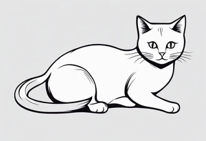 Cute full body cat tattoo idea
