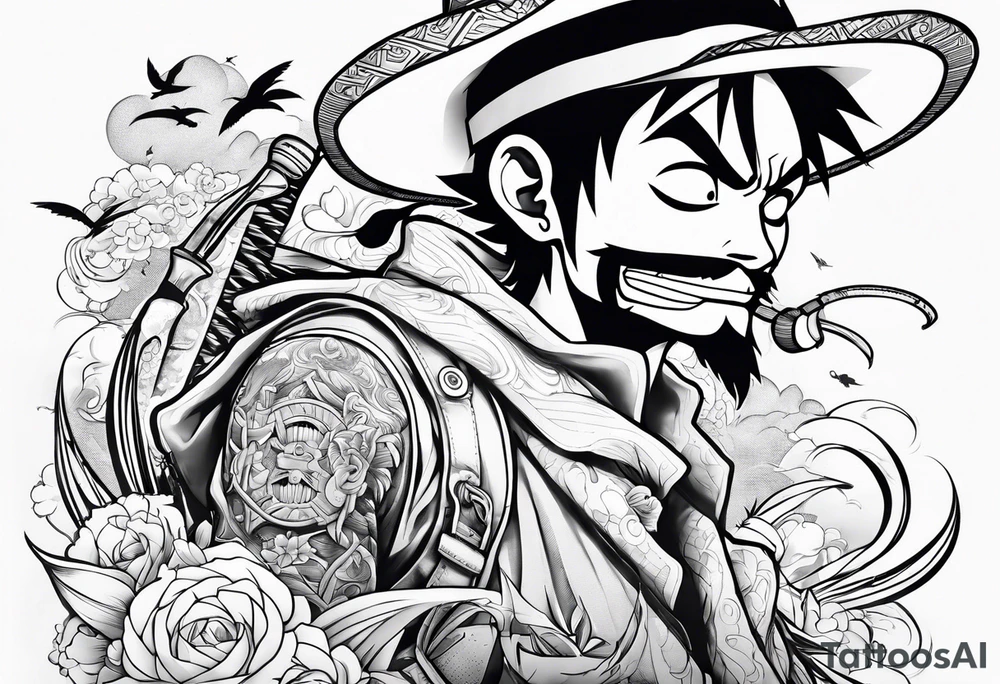 Once piece luffy tattoo idea
