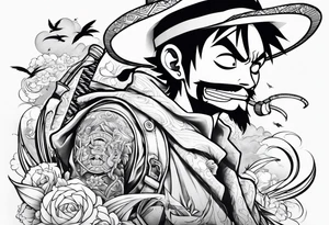 Once piece luffy tattoo idea