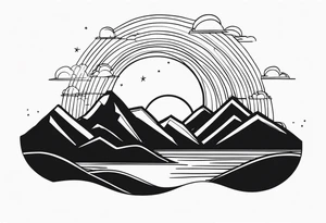 Sunset Over Mountains tattoo idea