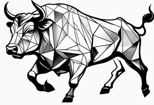 Aggressive bull running tattoo idea