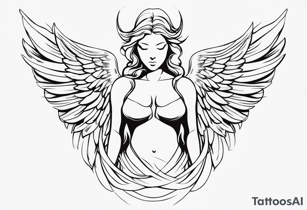 Powerful angel tattoo idea