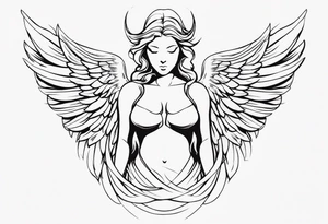 Powerful angel tattoo idea