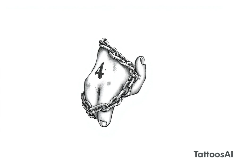 Chains wrapped on pointer finger and connected to thumb from my wrist tattoo idea