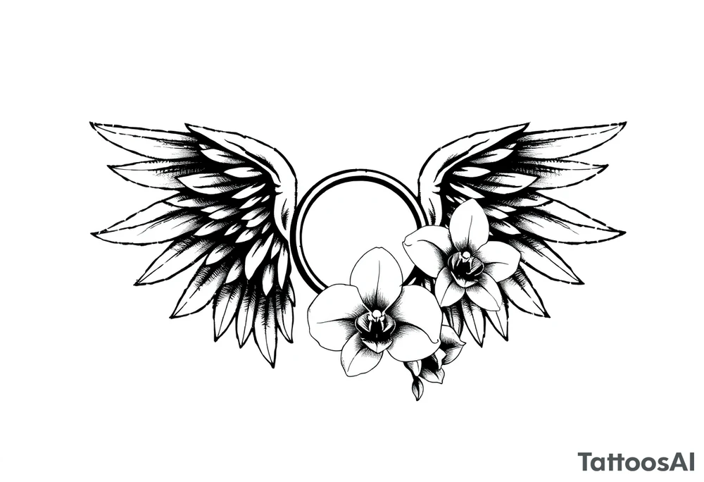 Wings with infinity loop inside and an orchid tattoo idea Wings with infinity loop inside and an orchid tattoo idea