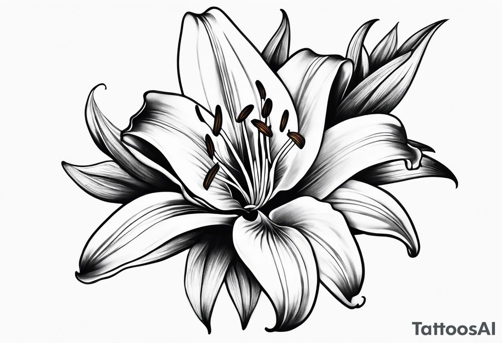Small lily tattoo idea