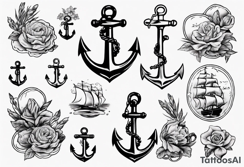 old Dutch style old style with anchor tattoo idea