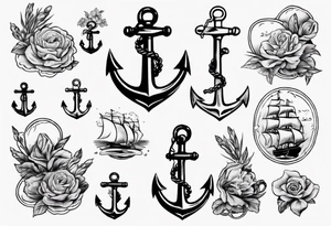 old Dutch style old style with anchor tattoo idea