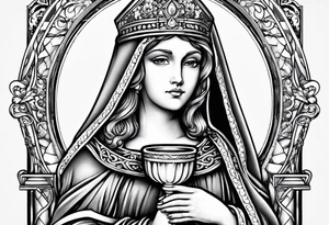 Saint Barbara holding a chalice tattoo idea