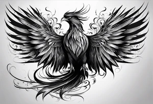 Evil Phoenix with classical smoke tattoo idea