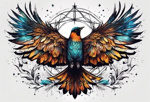 Constellation, bird wing , animal  snow , cross tattoo idea