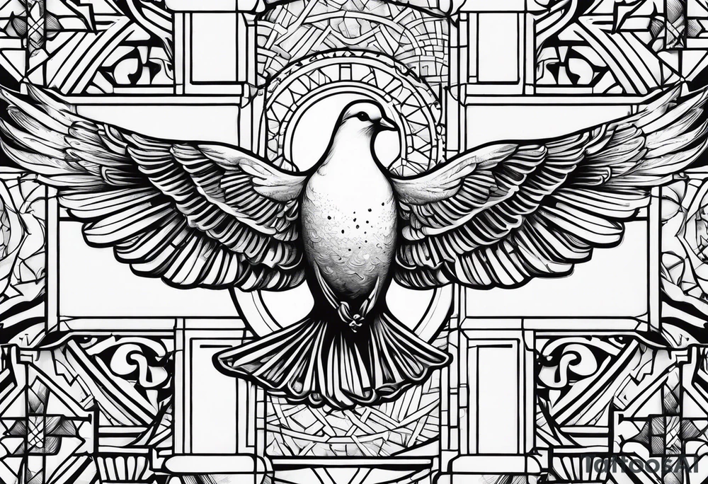 Something biblical quote, and gel, dove, crosses tattoo idea